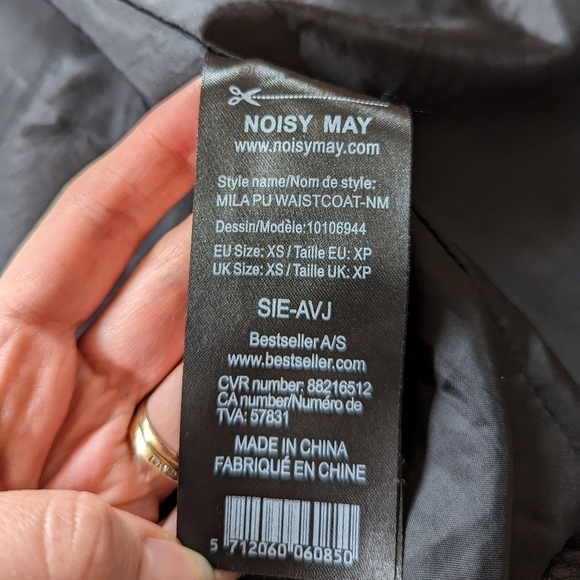 Noisy MAY faux leather moto biker jacket vest black women's xs - Picture 8 of 16